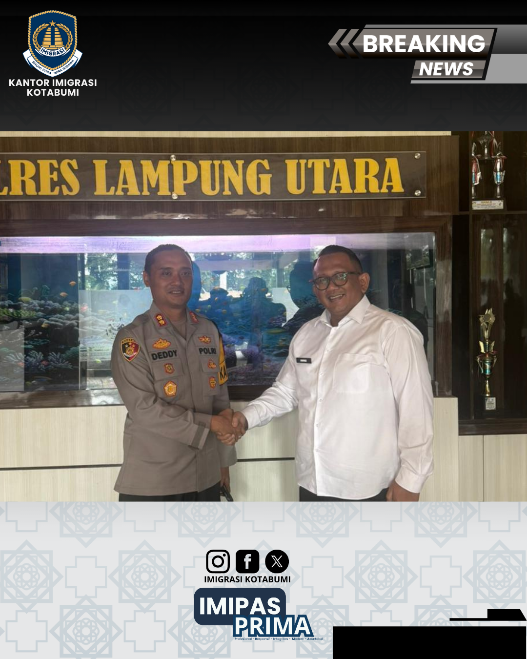 Momentum Akhir Masa Tugas Kepala Imigrasi Kotabumi di Polres Lampung Utara