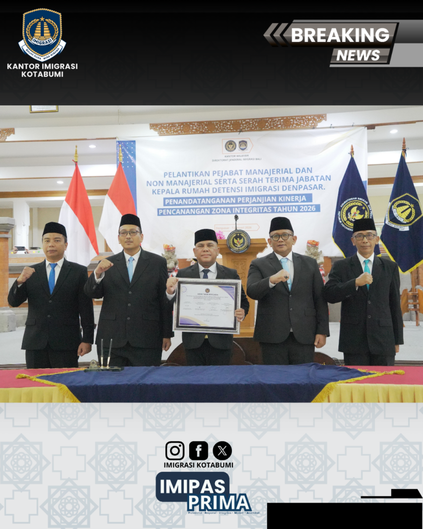 Amanah Baru, Moch. Andri Budiman Resmi Jabat Kabag Tata Usaha dan Umum Kanwil Ditjen Imigrasi Bali