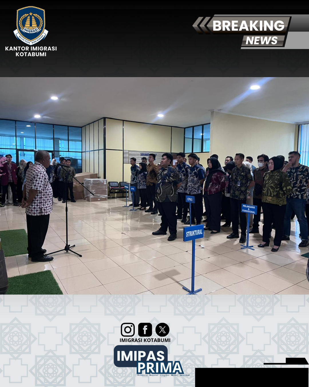 Apel Sore, Imigrasi Kotabumi Perkuat Kesiapan Jelang Kegiatan Pisah Sambut