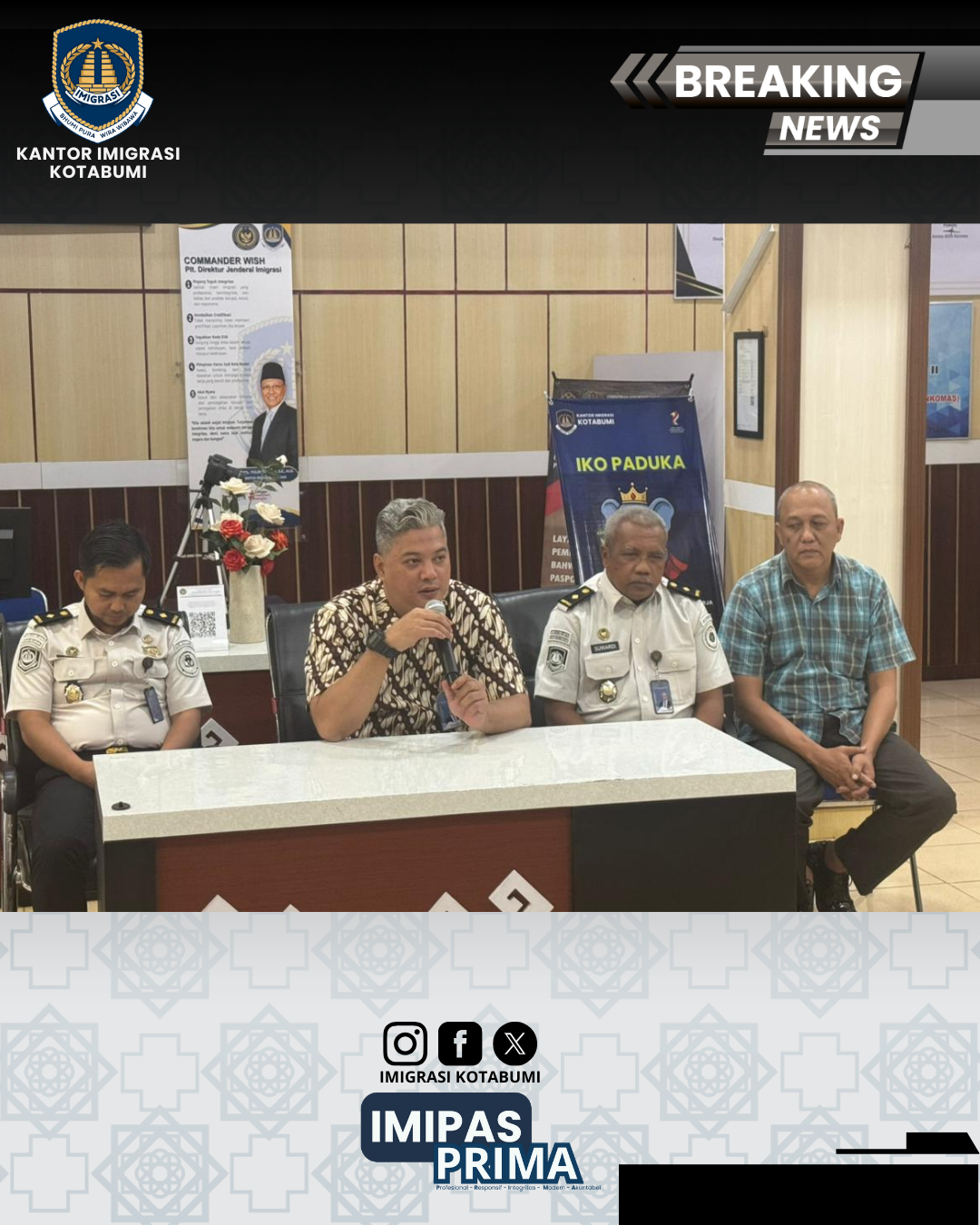 Awali Kepemimpinan Baru, Kepala Kantor Imigrasi Kotabumi Sampaikan Arahan Internal
