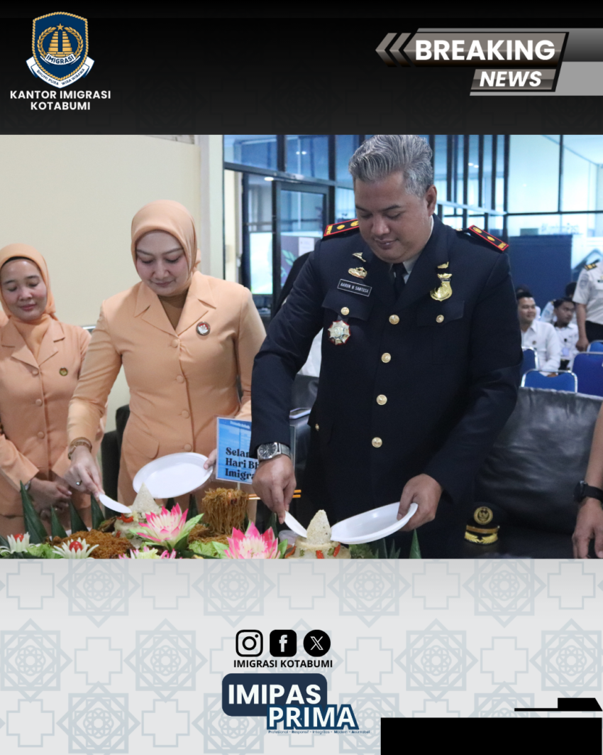 Peringati Hari Bhakti Imigrasi ke-76, Kantor Imigrasi Kelas II Non TPI Kotabumi Laksanakan Upacara dan Tasyakuran Secara Daring