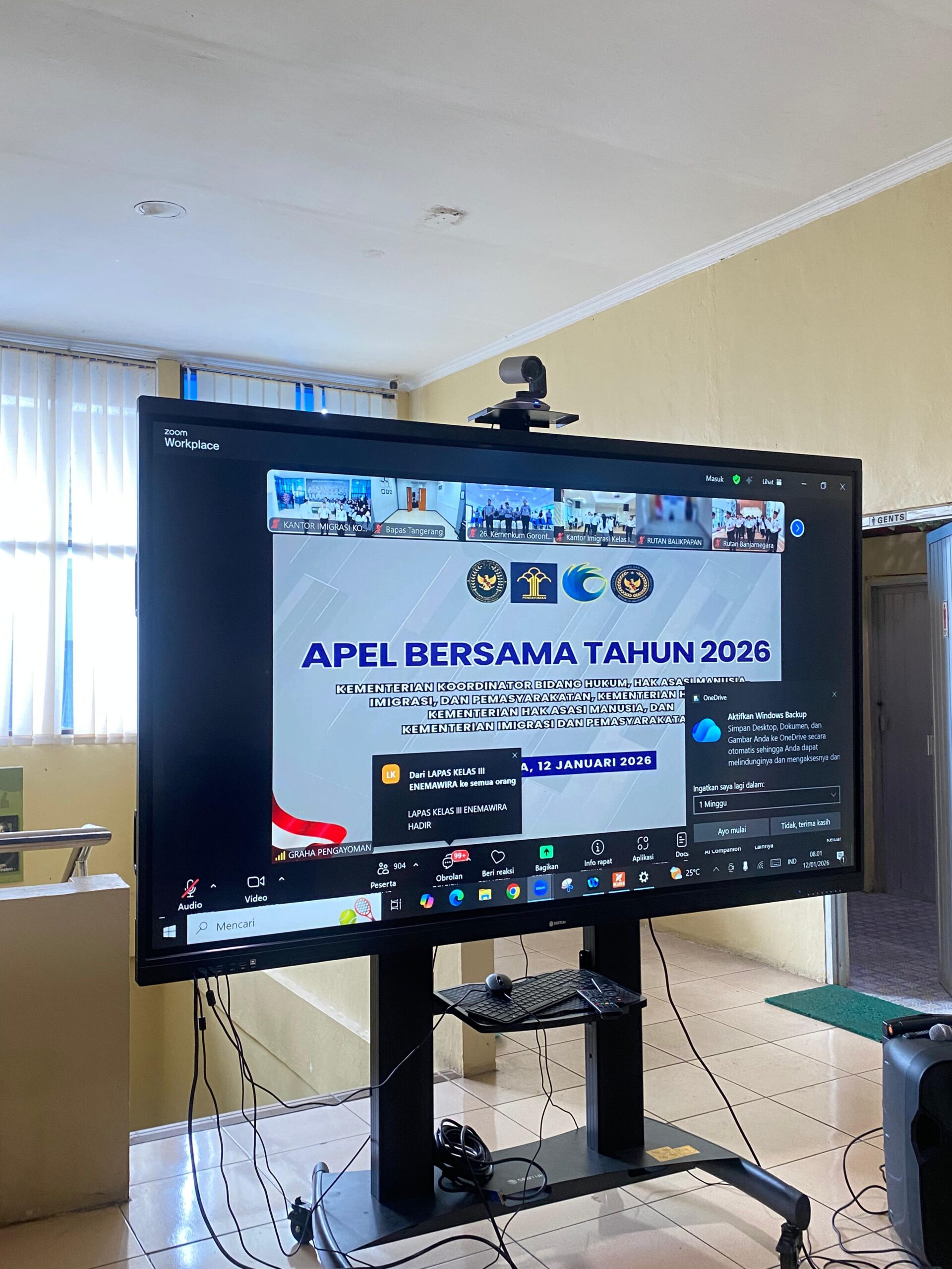 Kantor Imigrasi Kotabumi Ikuti Apel Bersama Awal Tahun 2026 Secara Virtual
