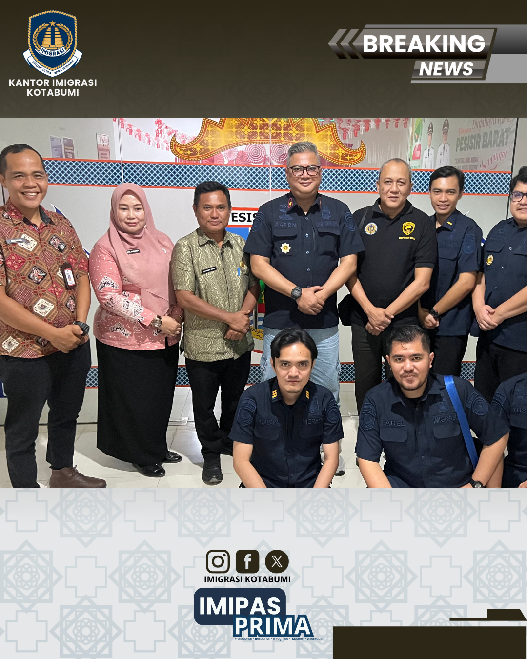 Kantor Imigrasi Kotabumi Perkuat Koordinasi dengan Kesbangpol Pesisir Barat