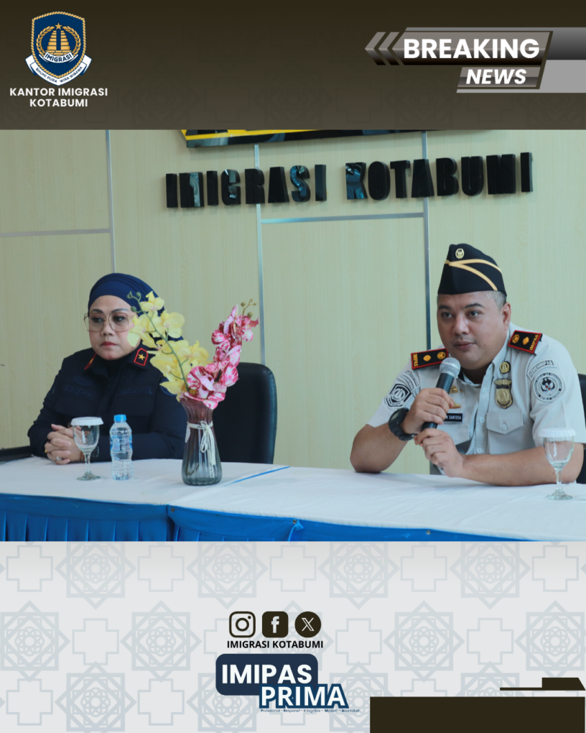 Penguatan Tugas dan Fungsi Keimigrasian, Kakanwil Ditjen Imigrasi Lampung Berikan Arahan kepada Jajaran Kanim Kotabumi