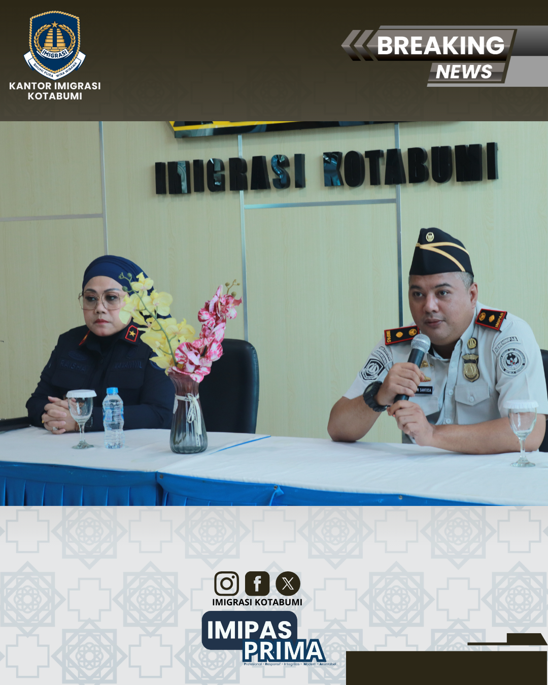 Penguatan Tugas dan Fungsi Keimigrasian, Kakanwil Ditjen Imigrasi Lampung Berikan Arahan kepada Jajaran Kanim Kotabumi