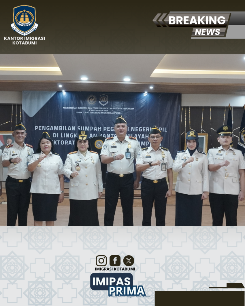 Pengambilan Sumpah PNS di Lingkungan Kanwil Direktorat Jenderal Imigrasi Lampung
