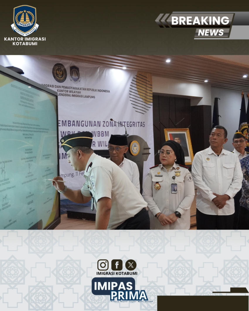 Pencanangan Zona Integritas Menuju WBK/WBBM di Kanwil Direktorat Jenderal Imigrasi Lampung