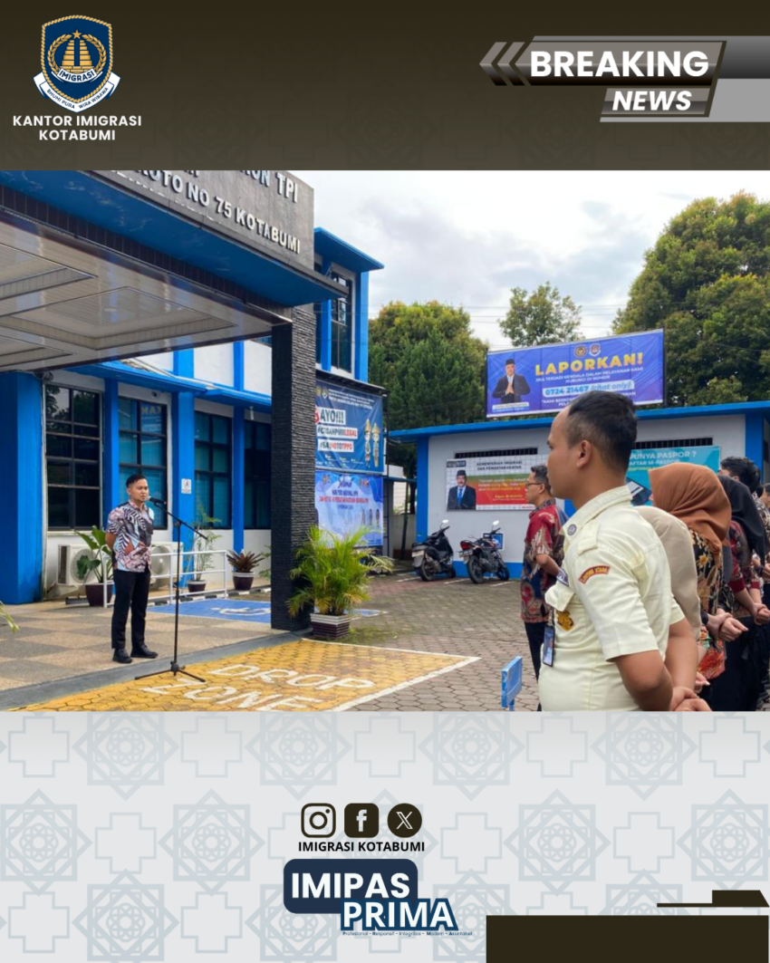 Kantor Imigrasi Kotabumi Gelar Apel Sore, Tekankan Etika Kedinasan dan Kebersihan Lingkungan Kerja