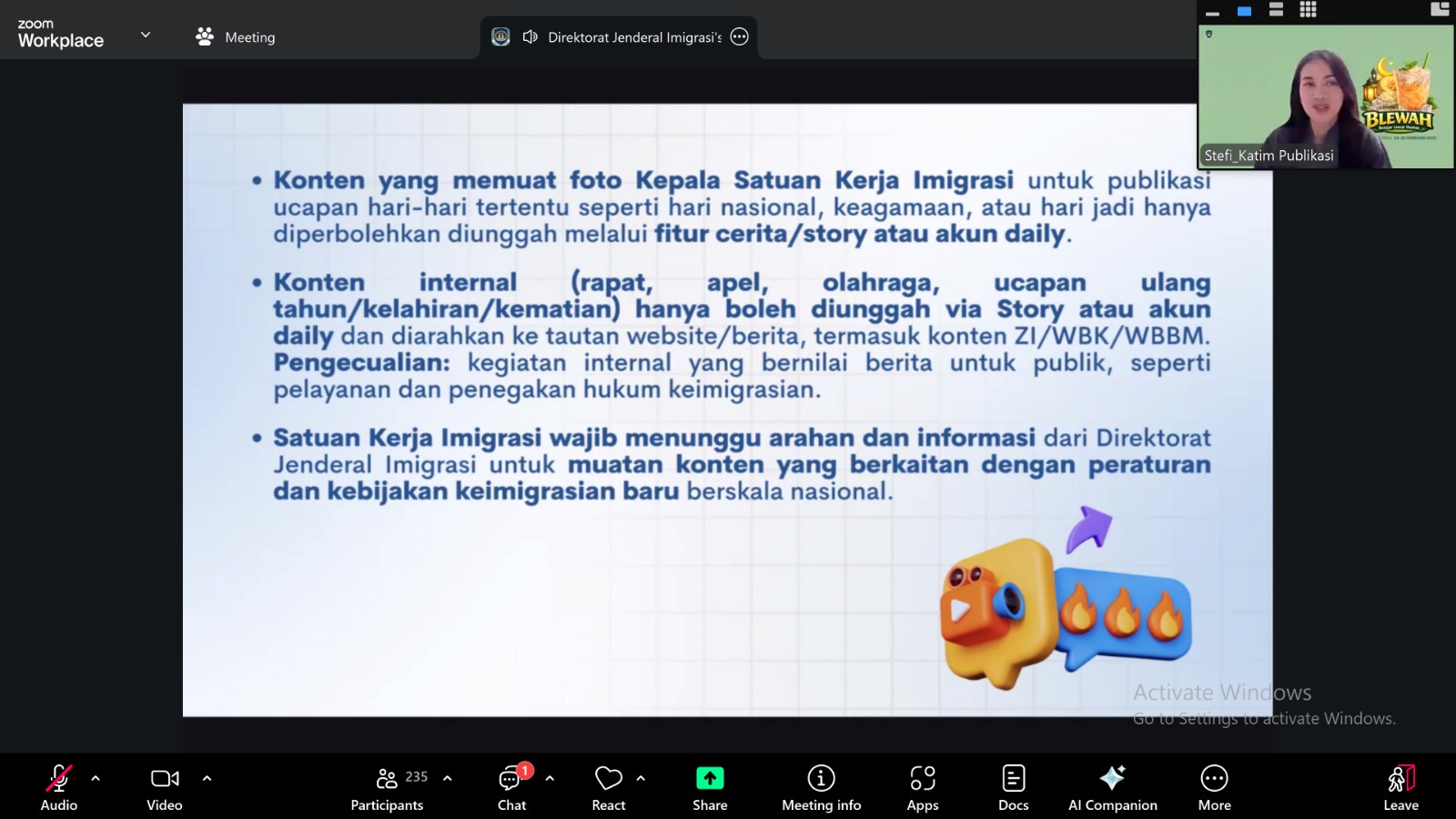 Kanim Kotabumi Ikuti Kegiatan Belajar Lewat Humas T.A. 2026 Secara Daring