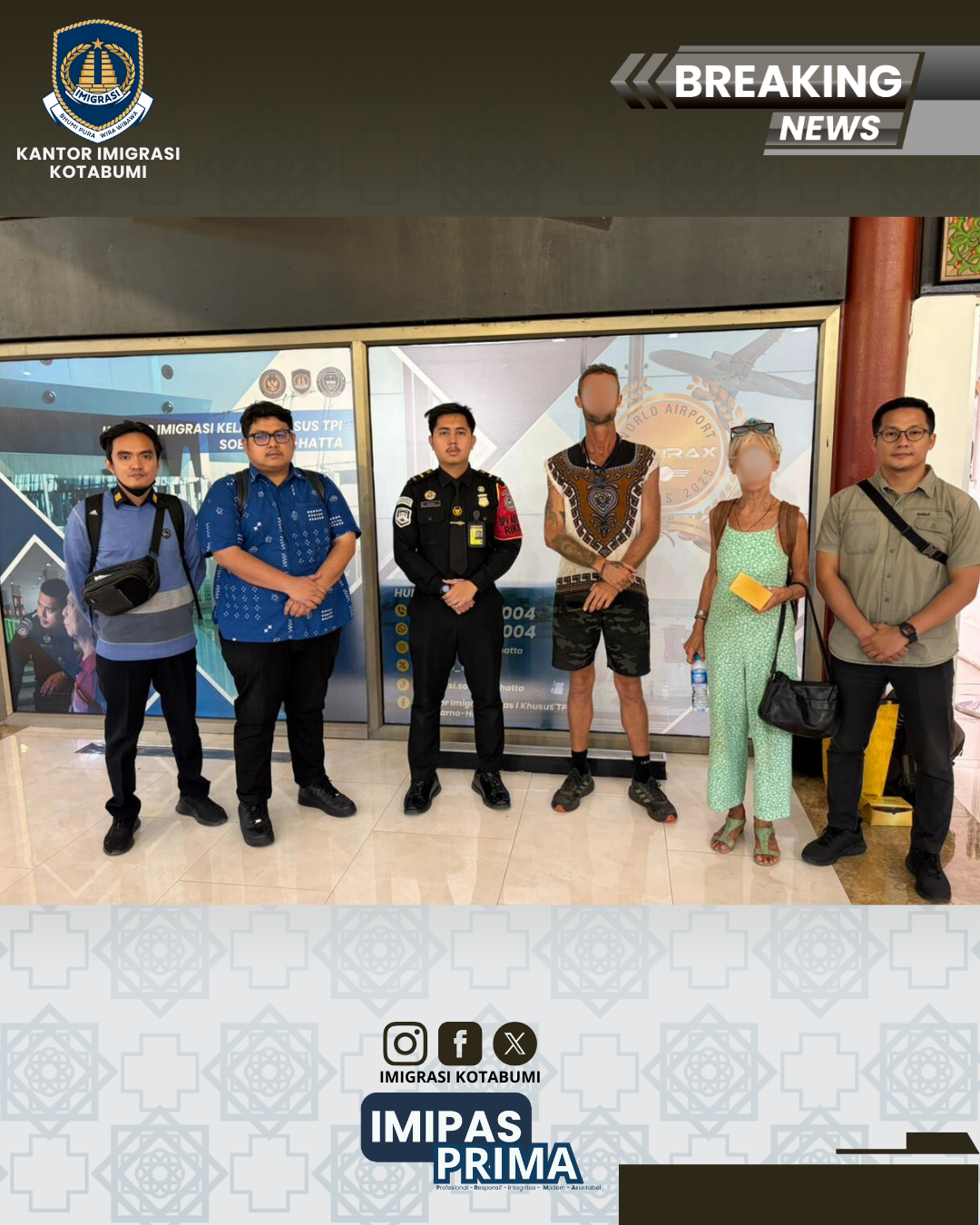 Penegakan Hukum Keimigrasian: Dua WNA Dideportasi oleh Imigrasi Kotabumi