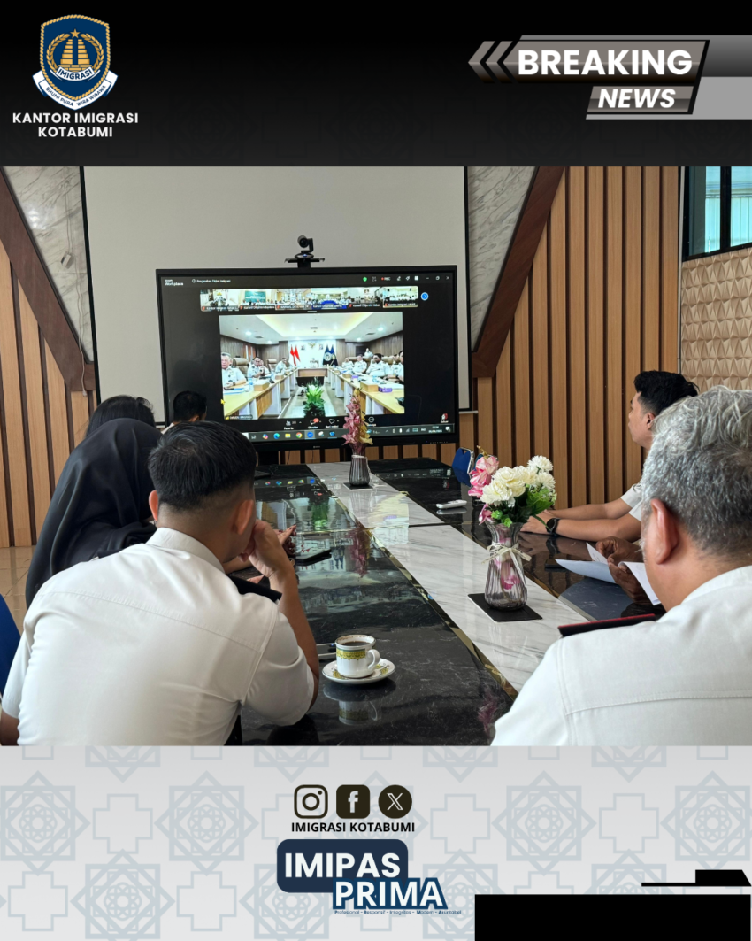Pengarahan Umum Dirjen Imigrasi: Penguatan Tugas dan Fungsi Keimigrasian Melalui Zoom di Aula Kantor