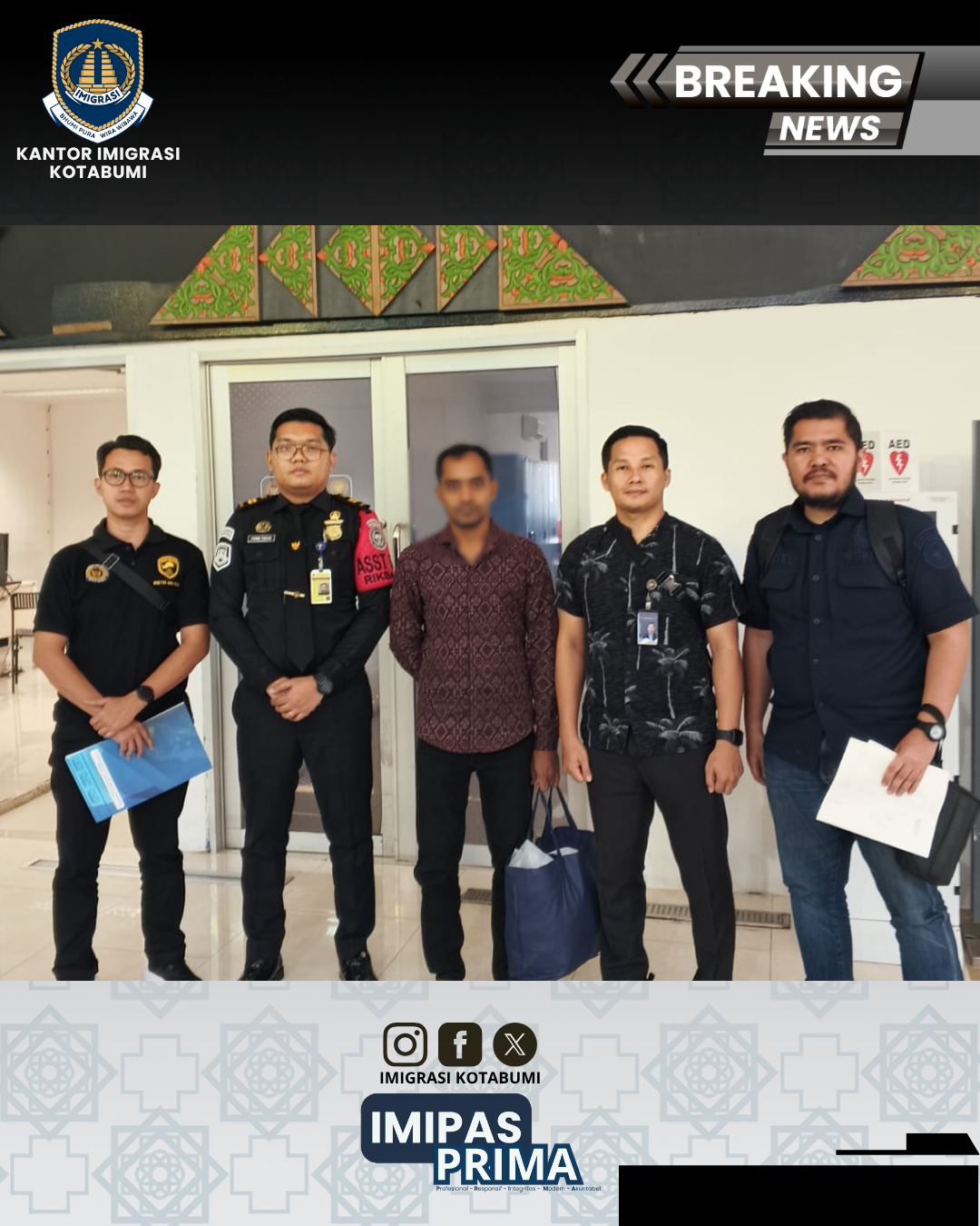 Kantor Imigrasi Kotabumi Laksanakan Pendeportasian WNA Asal Bangladesh