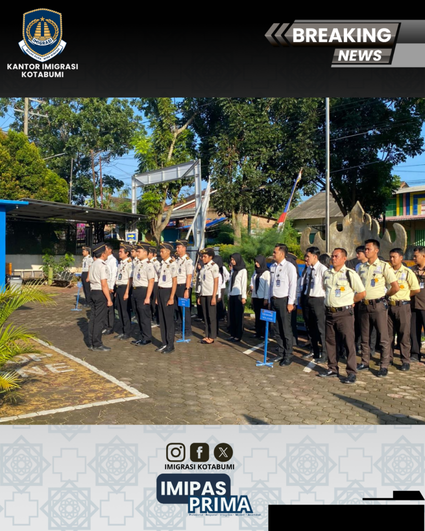 Apel Pagi Perkuat Disiplin dan Kebersihan Lingkungan Kerja di Kantor Imigrasi Kotabumi