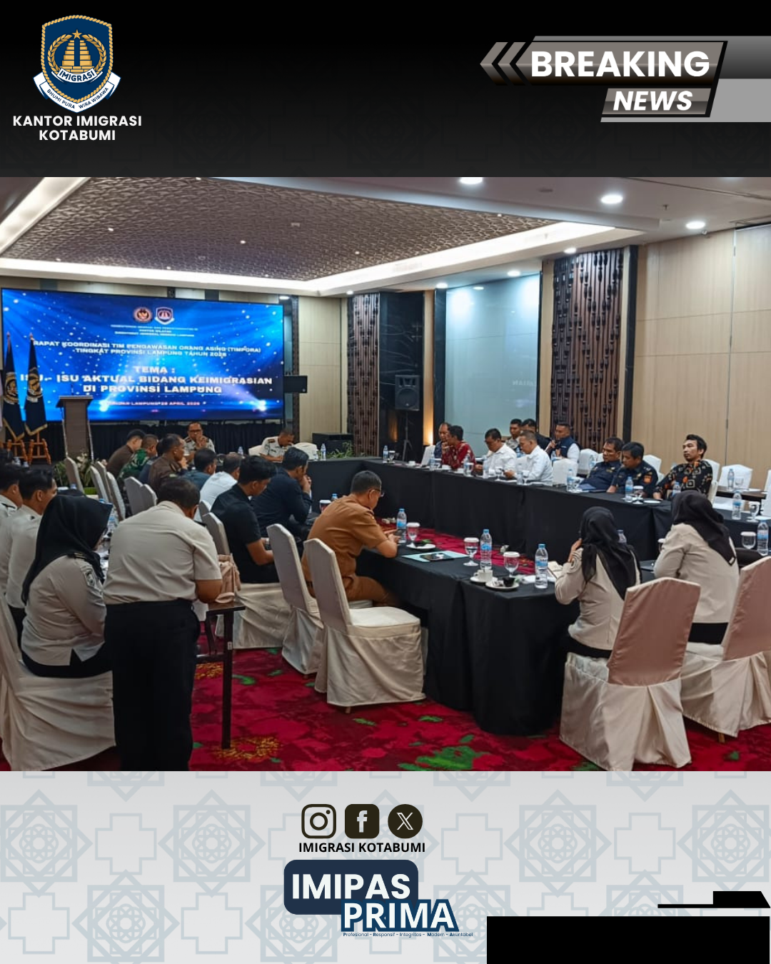 Penguatan Sinergi Pengawasan Orang Asing melalui Rapat Koordinasi TIMPORA Provinsi Lampung