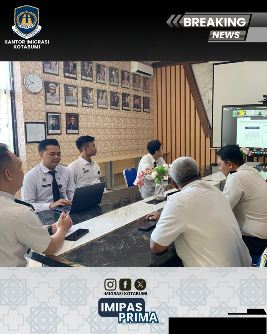 Imigrasi Kotabumi Ikuti Rapat Zoom Penilaian Klasifikasi Kantor Imigrasi
