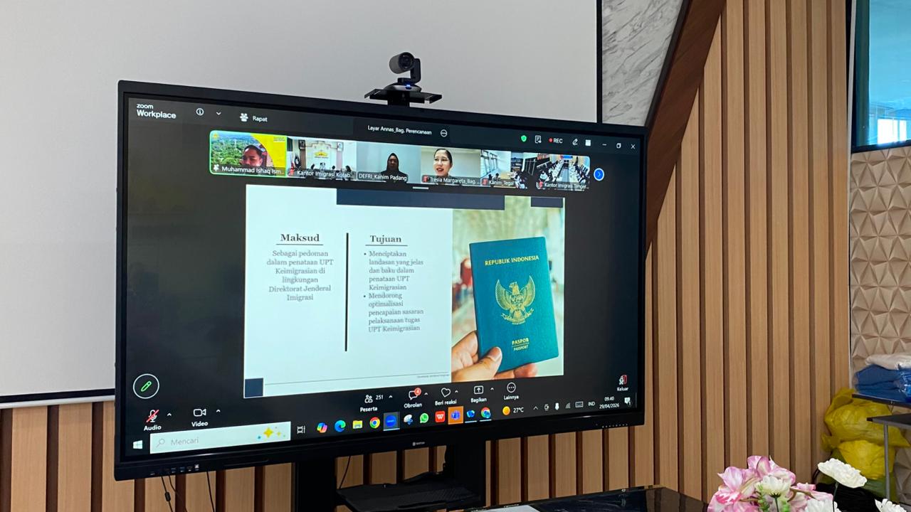 Imigrasi Kotabumi Ikuti Rapat Zoom Penilaian Klasifikasi Kantor Imigrasi