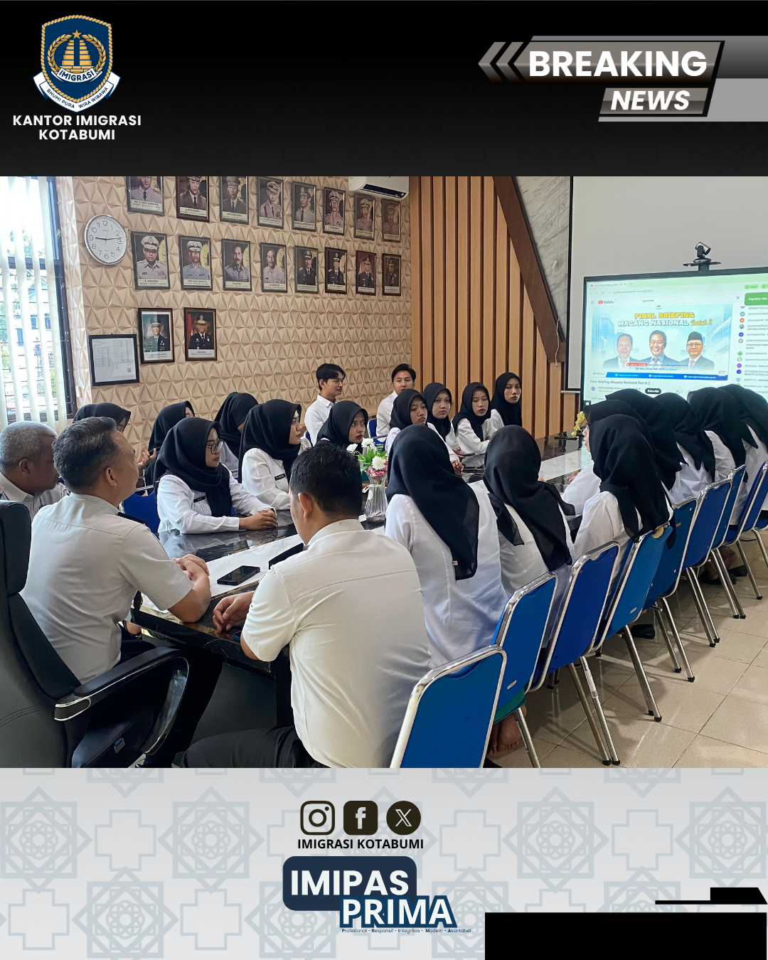 Imigrasi Kotabumi Ikuti Final Briefing Magang Nasional Batch 2 Tahun 2026