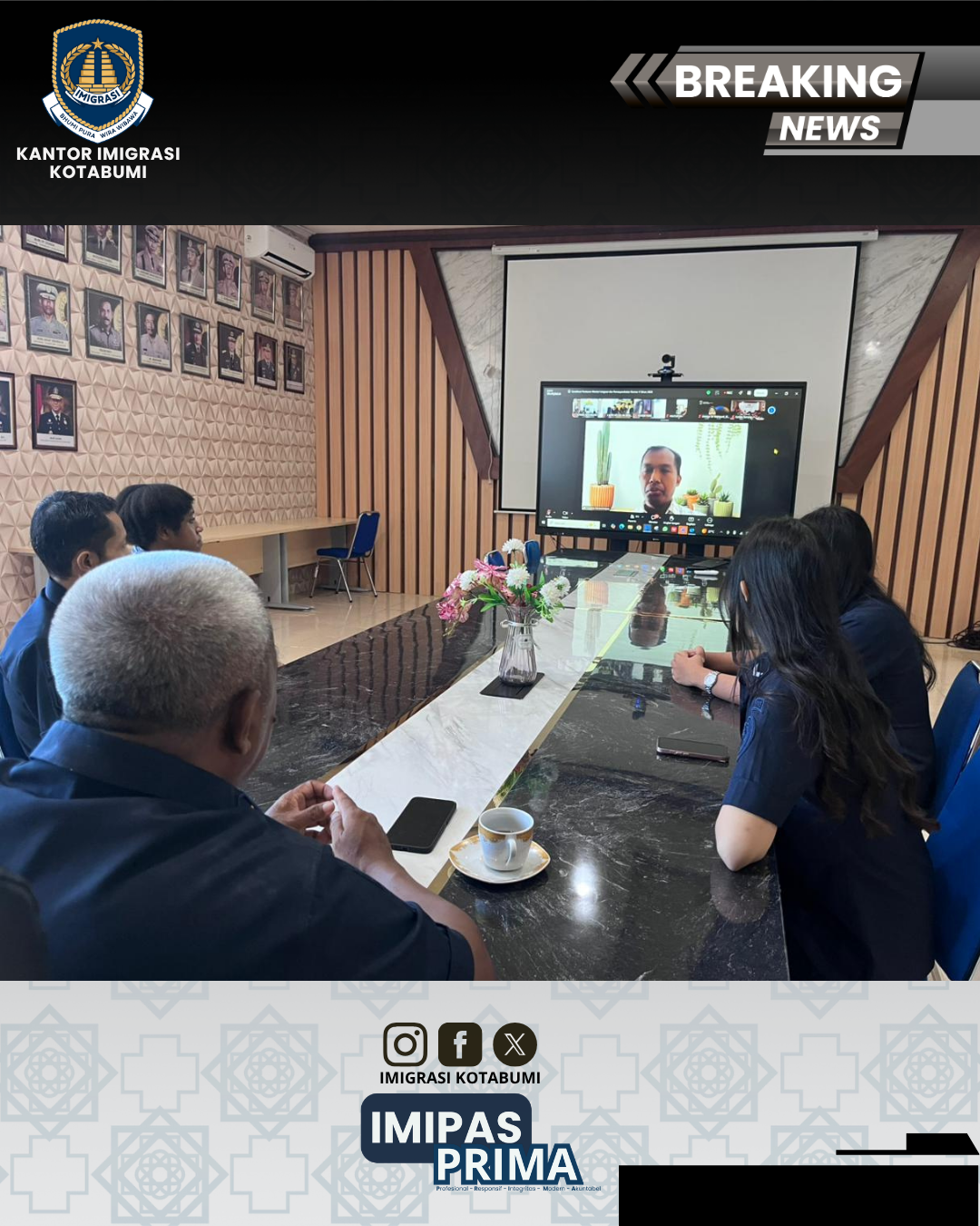 Kantor Imigrasi Kotabumi Ikuti Sosialisasi Peraturan Menteri Imipas Nomor 3 dan 4 Tahun 2026