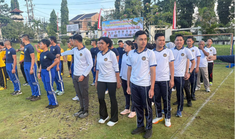 Imigrasi Kotabumi dan Taruna Poltekimipas Ikuti Senam Bersama Hari Bhayangkara ke-80