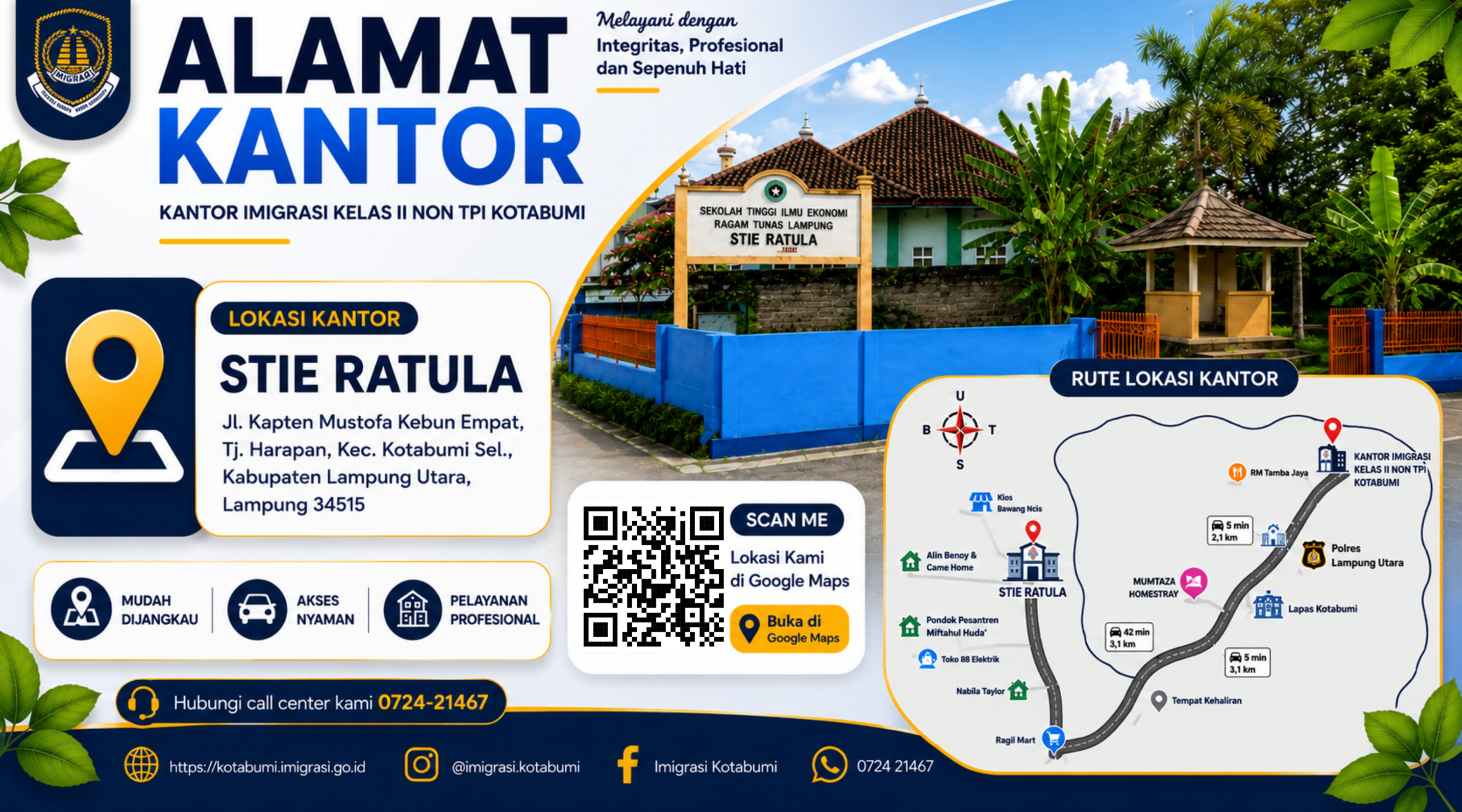 Kantor Imigrasi Kotabumi Beroperasi di Lokasi Sementara Selama Pembangunan Gedung Baru