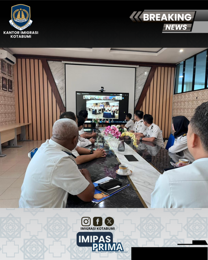 Kantor Imigrasi Kelas II Non TPI Kotabumi Ikuti Penguatan Pelaksanaan Tugas dan Fungsi Keimigrasian oleh Direktur Jenderal Imigrasi