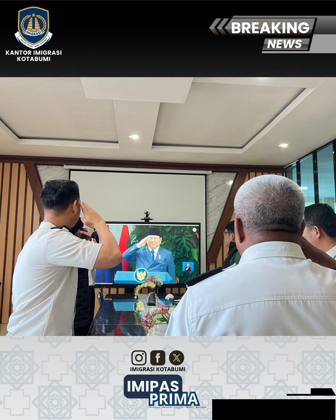 Imigrasi Kotabumi Ikuti Upacara Peringatan Hari Lahir Pancasila Tahun 2026