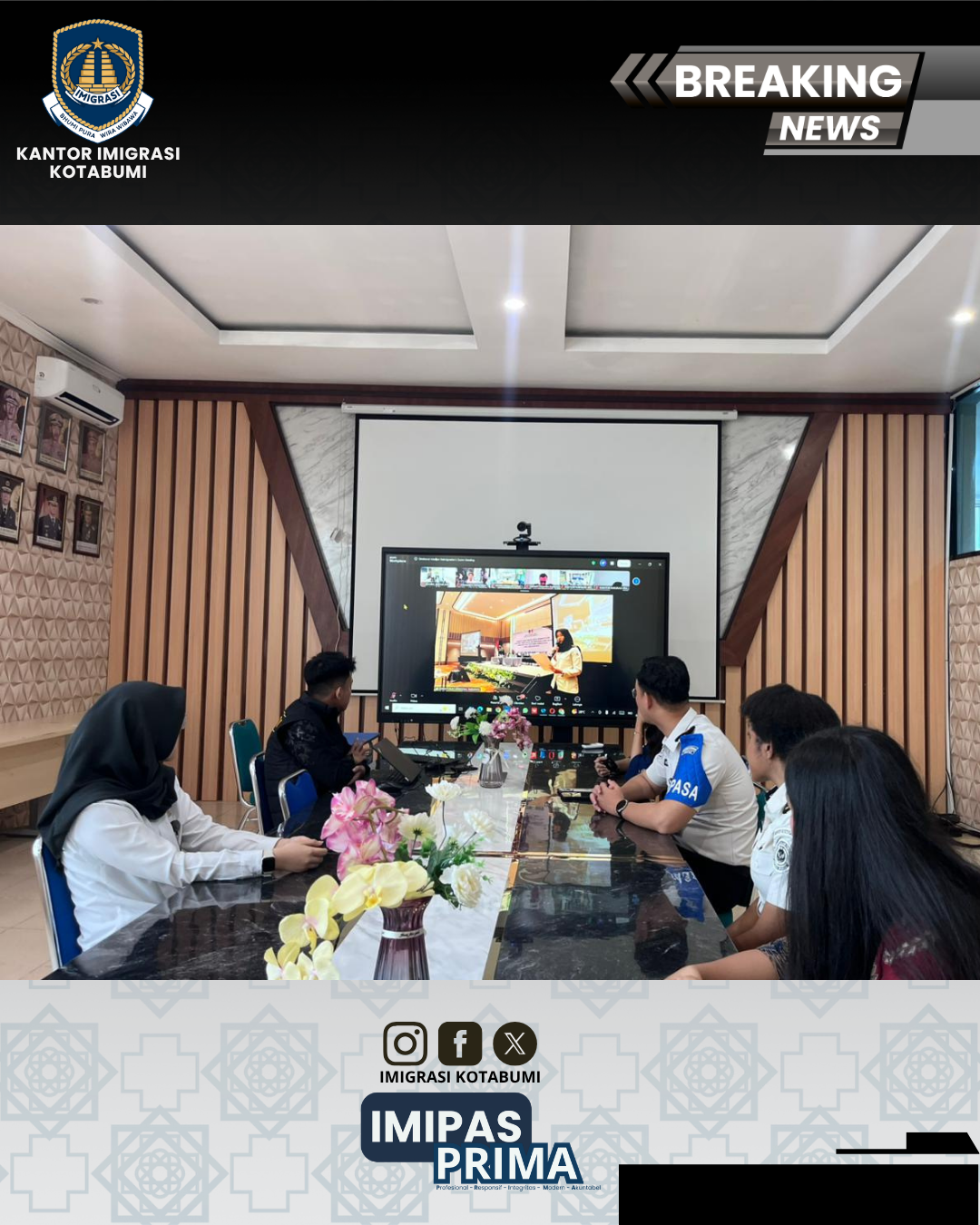Imigrasi Kotabumi Ikuti Bimbingan Teknis Petugas Imigrasi Pembina Desa (PIMPASA)