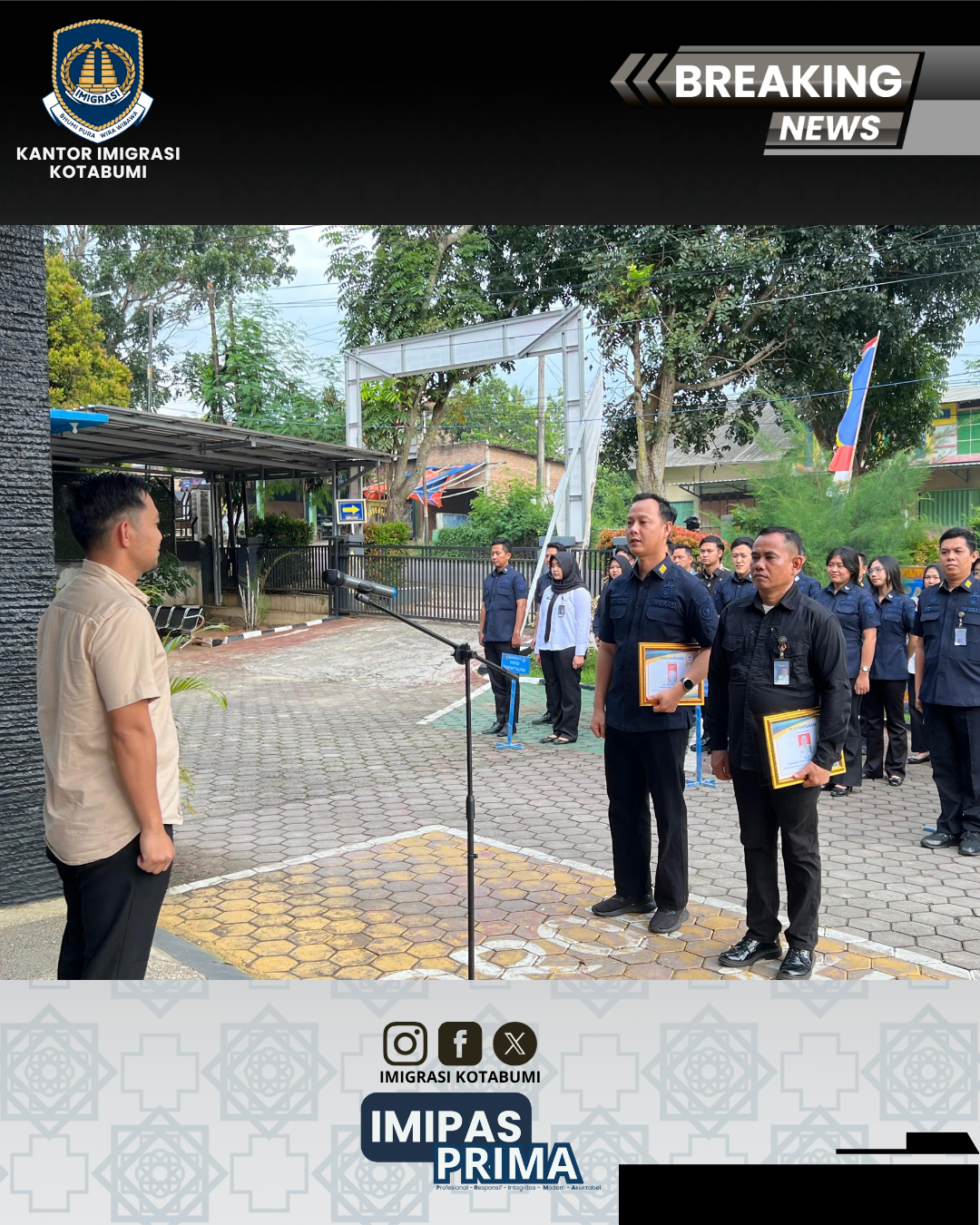 Apel Sore dan Penyerahan Piagam Pegawai Teladan Triwulan II Tahun 2026