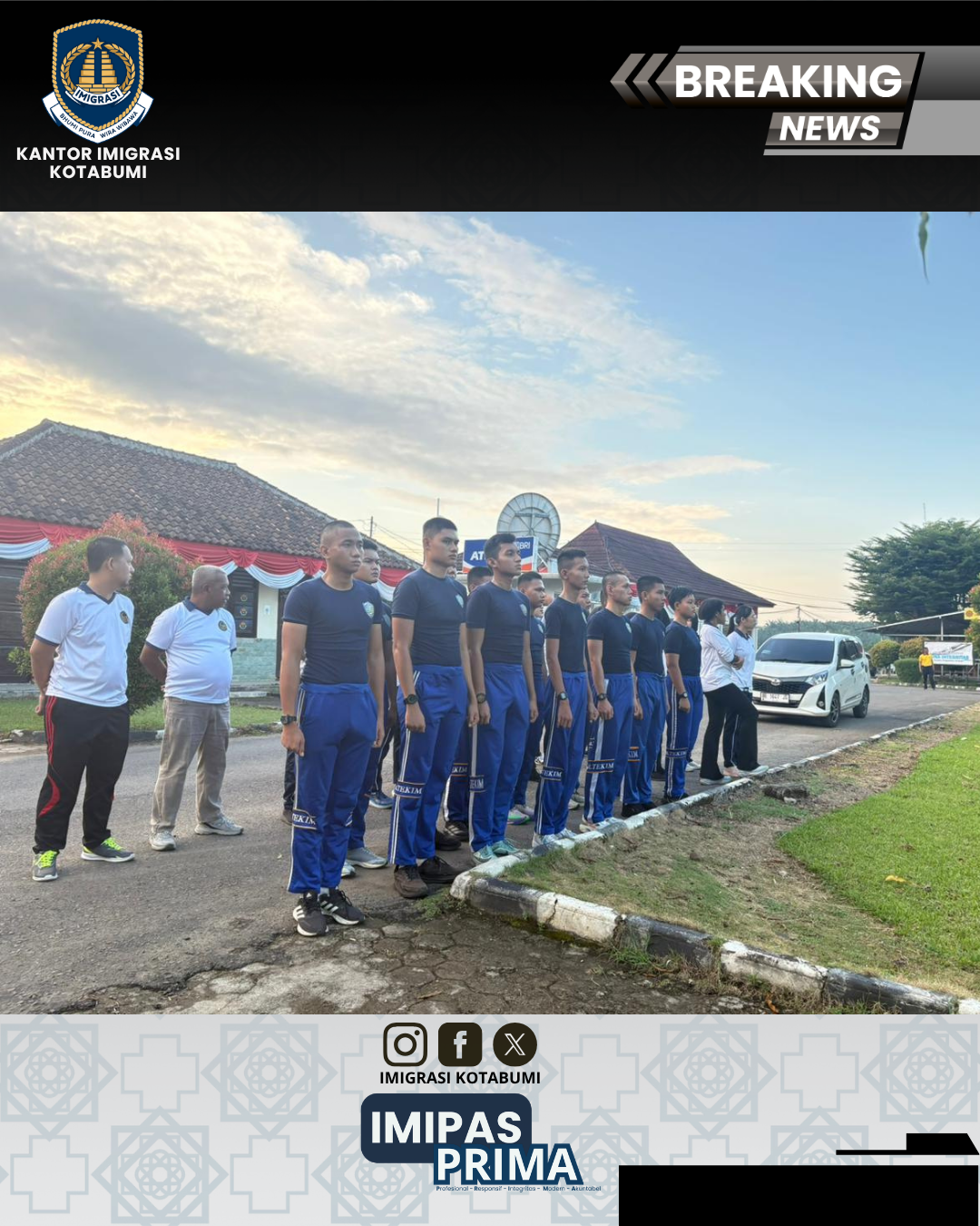 Imigrasi Kotabumi dan Taruna Poltekpin Ikuti Senam Bersama Hari Bhayangkara ke-80