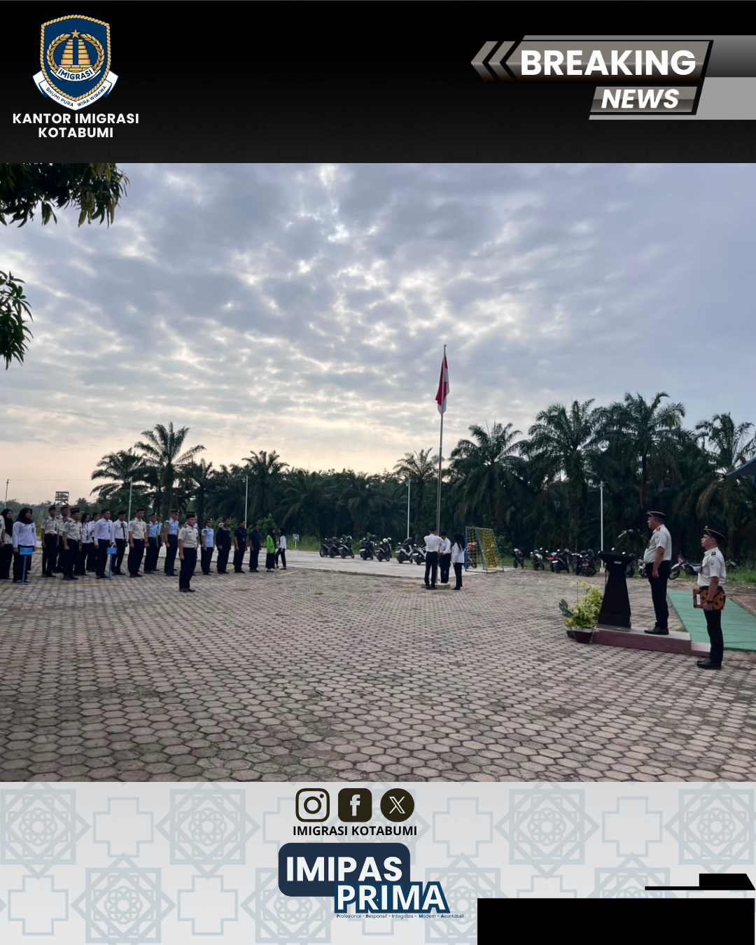 Kantor Imigrasi Lampung Utara Gelar Upacara Bendera Peringatan Hari Anak Nasional 2026