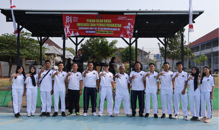 Imigrasi Lampung Utara Ikuti Apel Bersama dan Pembukaan Pekan Olahraga Semarak HUT ke-81 Kemerdekaan RI
