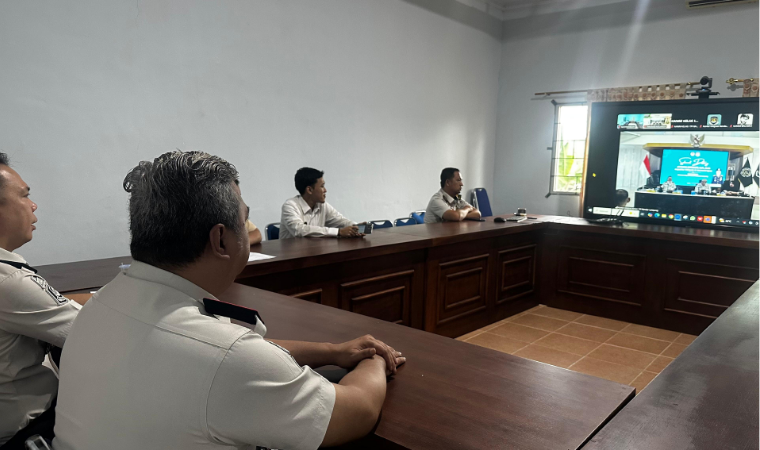 Kepala Kantor Imigrasi Lampung Utara Ikuti Zoom Arahan Inspektur Wilayah IV Kemenimipas