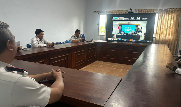 Kepala Kantor Imigrasi Lampung Utara Ikuti Zoom Arahan Inspektur Wilayah IV Kemenimipas