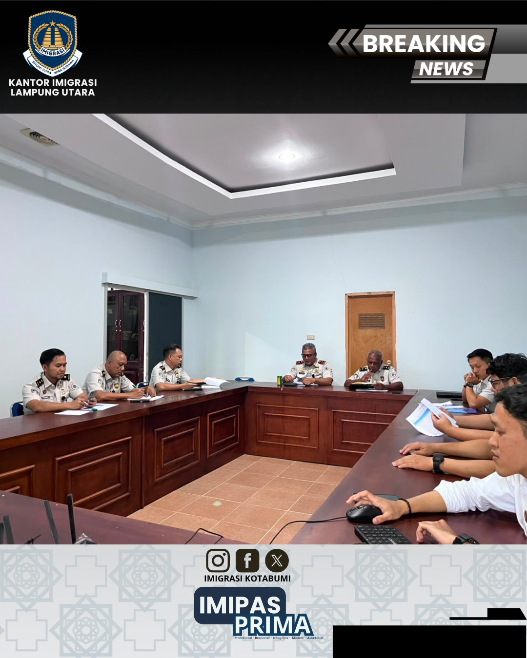 Kepala Kantor Pimpin Rapat Evaluasi Realisasi Anggaran di Kantor Imigrasi Lampung Utara