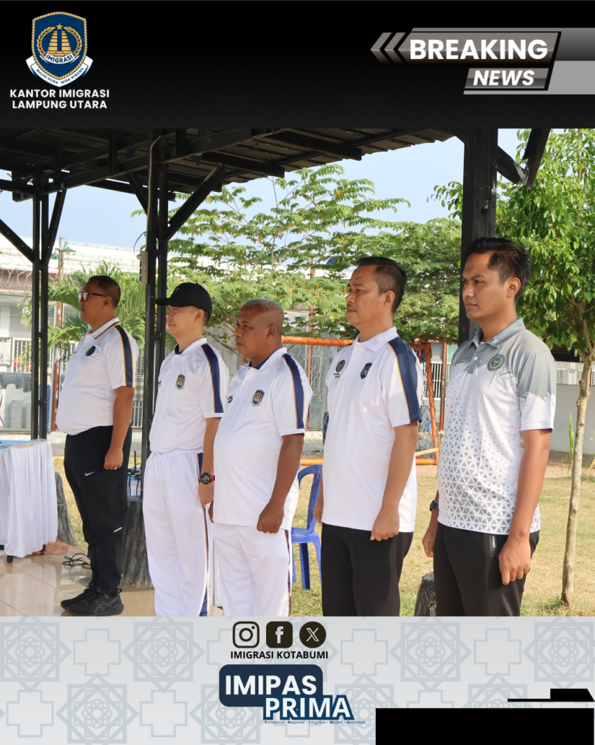 Imigrasi Lampung Utara Ikuti Apel Bersama dan Pembukaan Pekan Olahraga Semarak HUT ke-81 Kemerdekaan RI