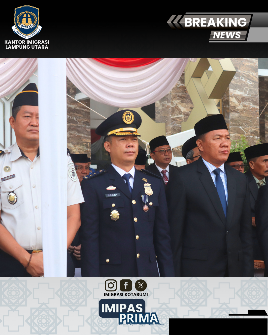 Upacara Hari Veteran Nasional 2026, Imigrasi Lampung Utara Lanjutkan Perjuangan