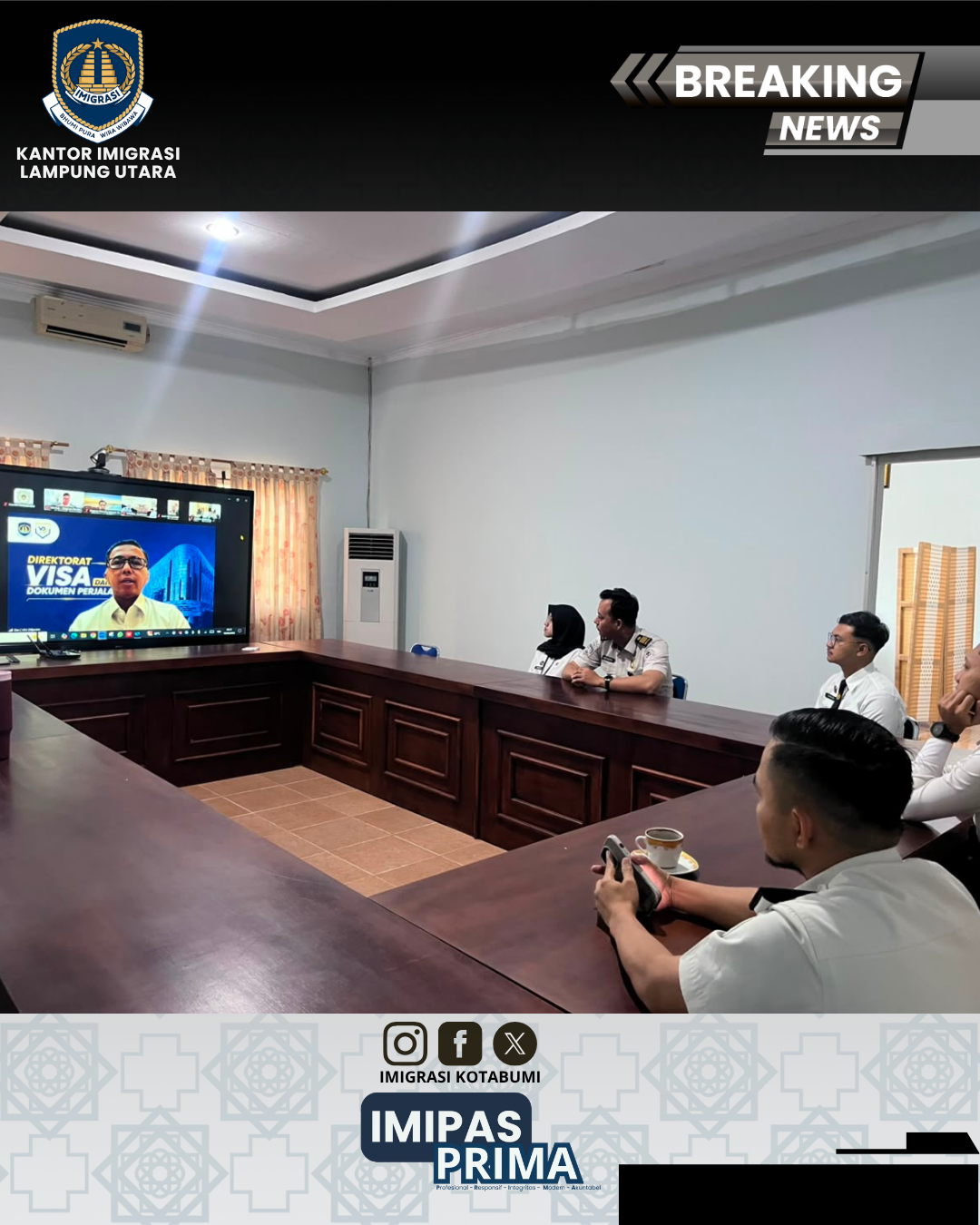 Imigrasi Lampung Utara Ikuti Sosialisasi Permen Imigrasi dan Pemasyarakatan Nomor 11 Tahun 2026