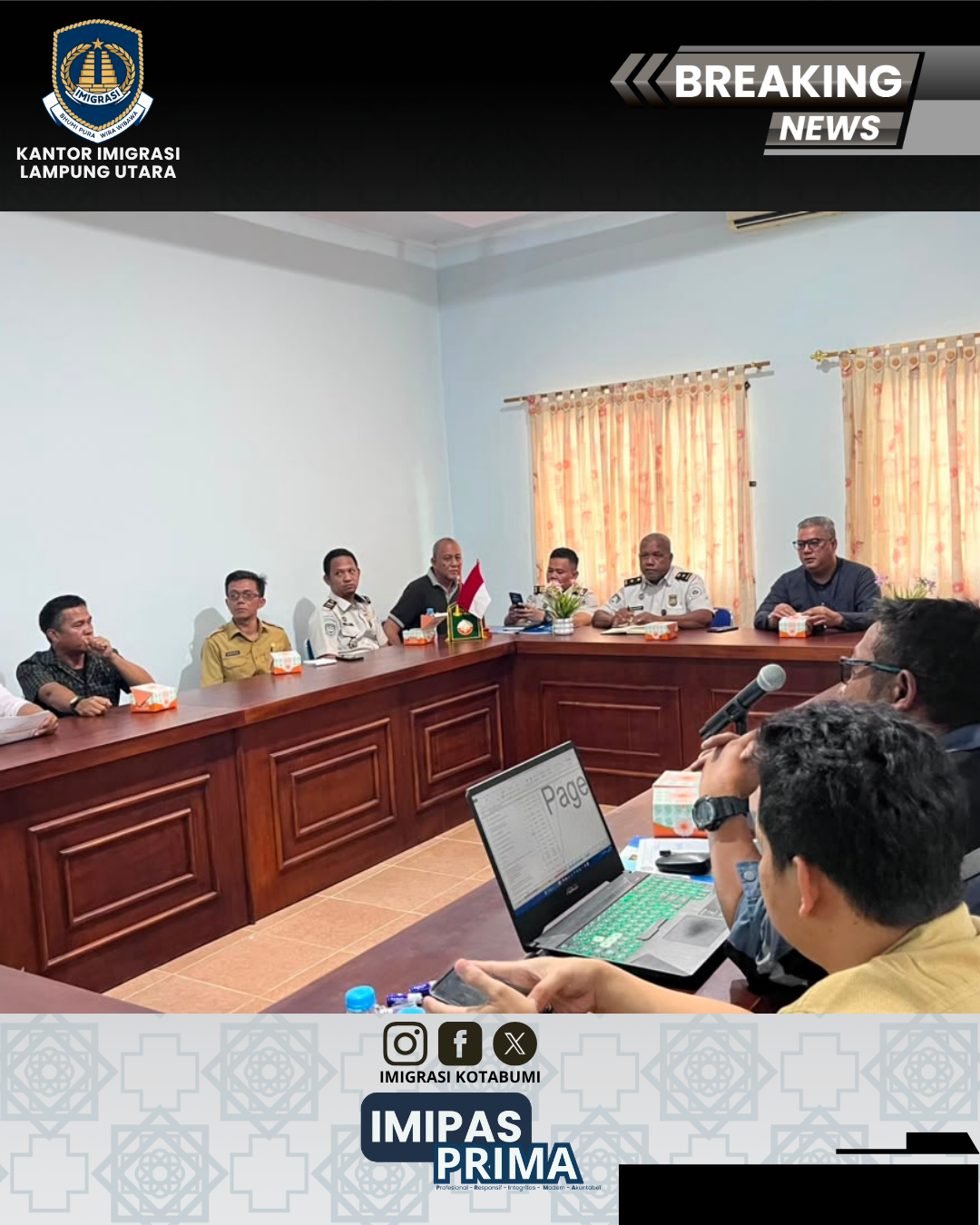 Kanim Lampung Utara Bahas Progres Renovasi Gedung Tahun 2026 Bersama Vendor dan Kanwil Ditjen Imigrasi Lampung