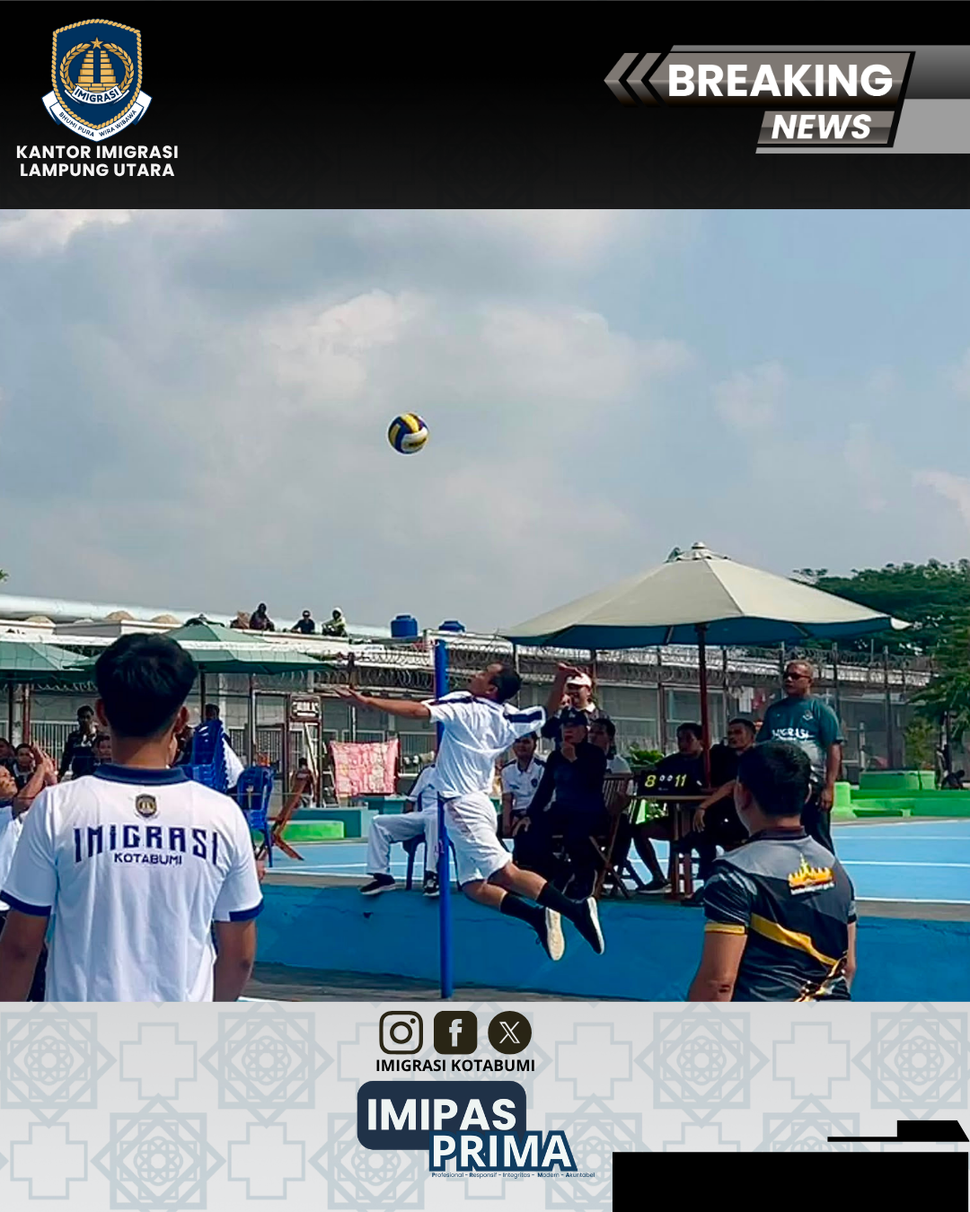 Kanim Lampung Utara Raih Juara 1 Lomba Voli HUT ke-81 Republik Indonesia