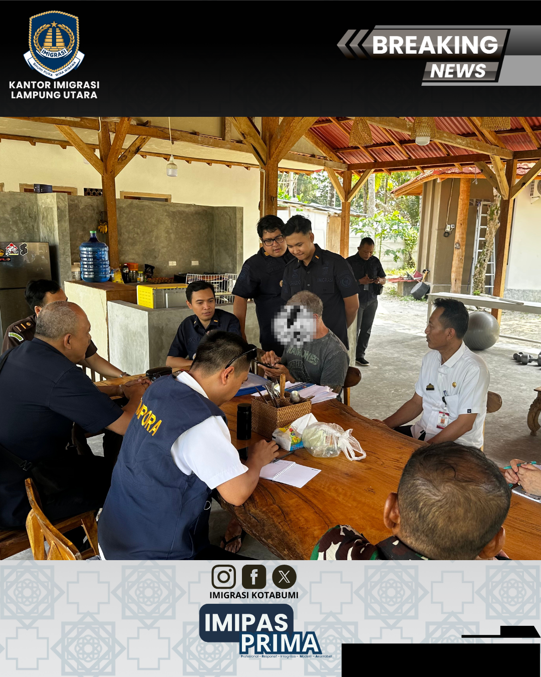 Kanim Lampung Utara Bersama TIMPORA Pesisir Barat Laksanakan Opsgab Pengawasan Orang Asing
