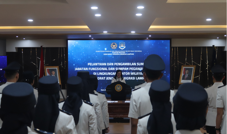 Perkuat Integritas dan Profesionalisme, 14 Pegawai Imigrasi Lampung Utara Resmi Diambil Sumpah PNS dan Jabatan