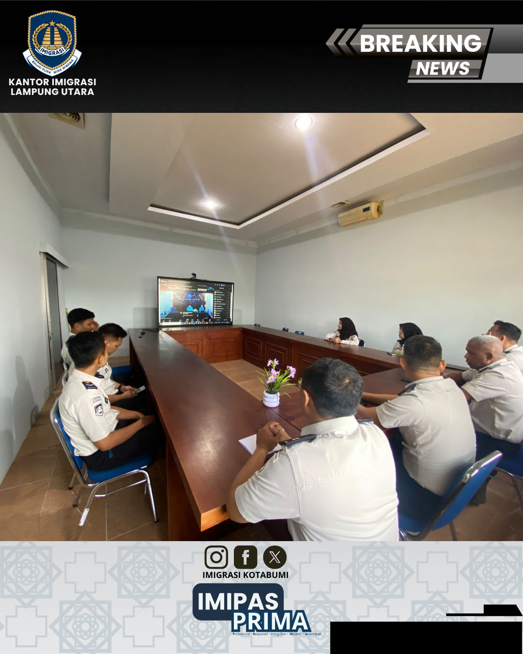 Kantor Imigrasi Lampung Utara Ikuti Rapat Identifikasi dan Penyerahan Arsip Statis