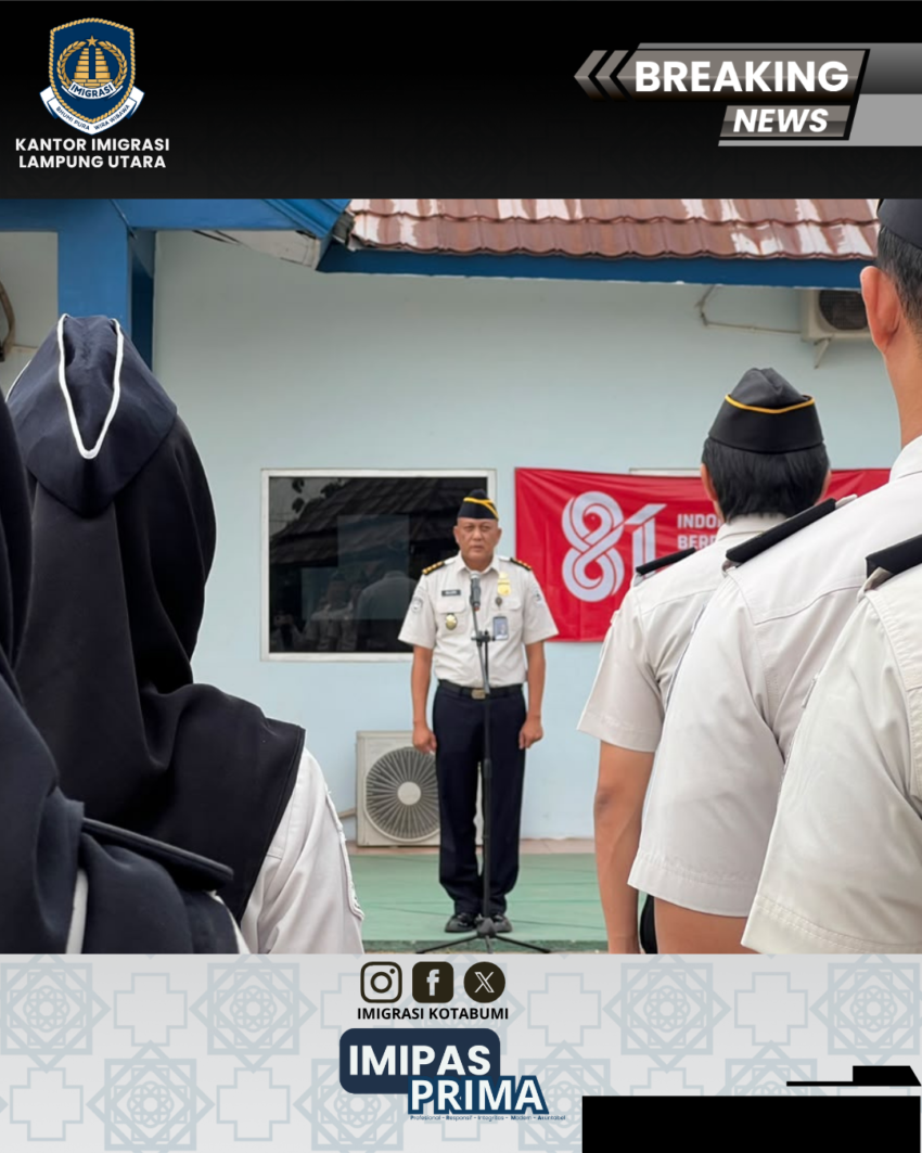 Apel Pagi, Imigrasi Lampung Utara Tekankan Kedisiplinan dan Kebersihan Lingkungan