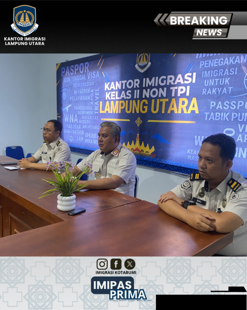 Imigrasi Lampung Utara Ikuti Rapat Koordinasi Kementerian Imigrasi dan Pemasyarakatan Tahun 2026