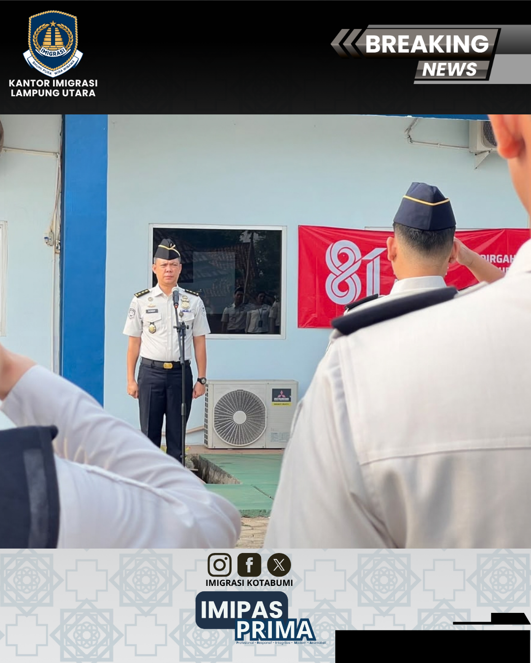 Apel Pagi, KANIM Lampung Utara Tekankan Integritas, Disiplin, dan Kesehatan Pegawai