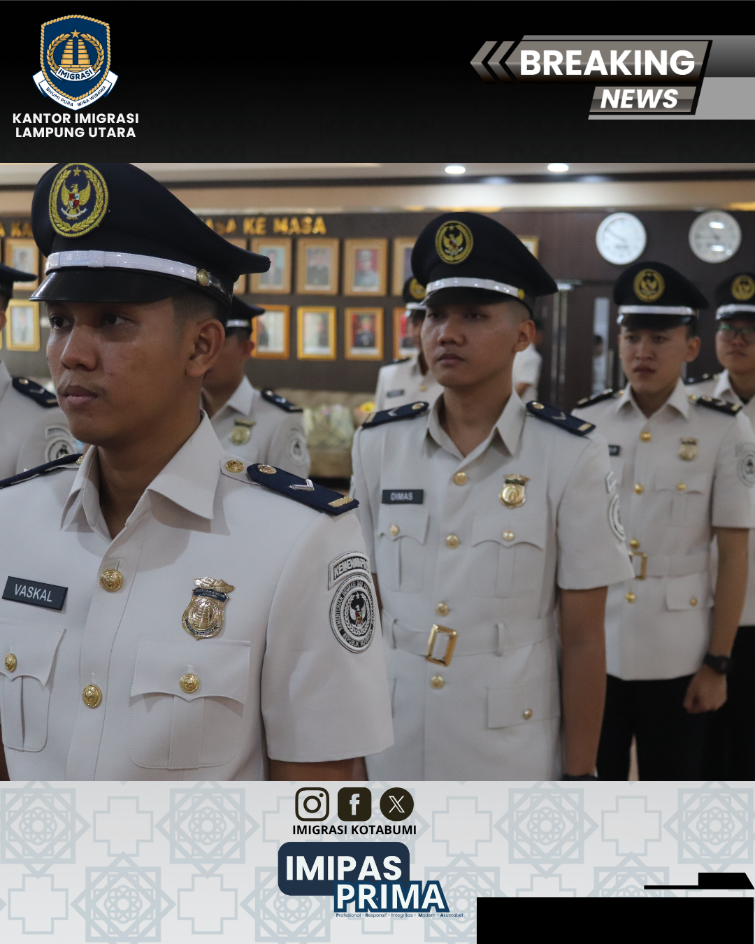 Perkuat Integritas dan Profesionalisme, 14 Pegawai Imigrasi Lampung Utara Resmi Diambil Sumpah PNS dan Jabatan