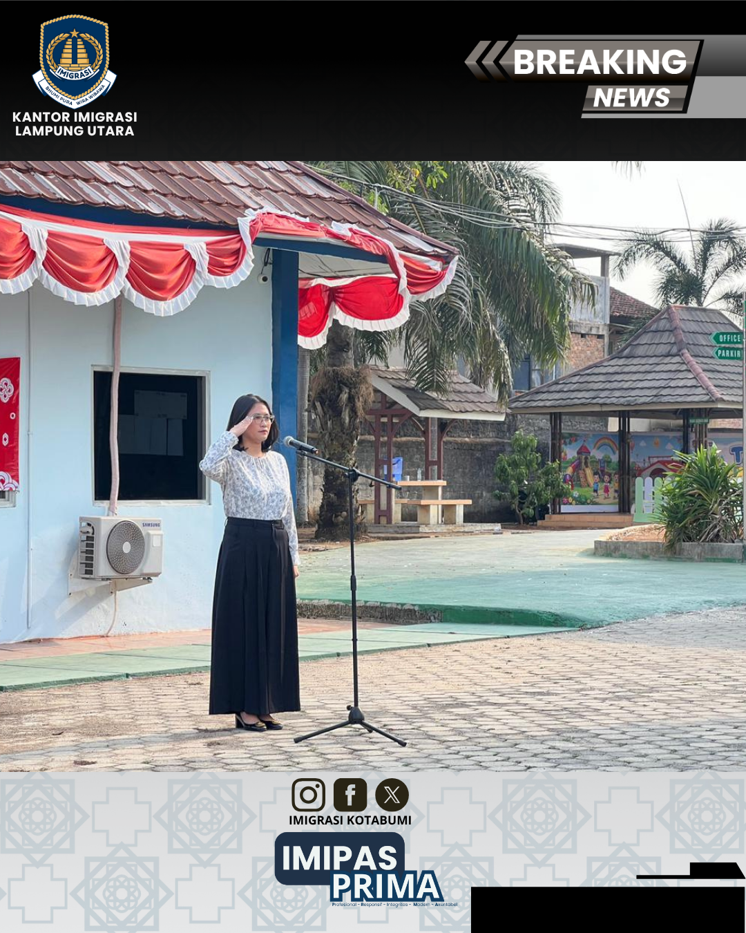 Perkuat Kedisiplinan dan Kebersihan Lingkungan Kerja, Imigrasi Lampung Utara Gelar Apel Sore