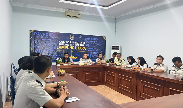 Imigrasi Lampung Utara Gelar Rapat Persiapan Entry Meeting Evaluasi Anugerah Pembangunan Budaya Integritas