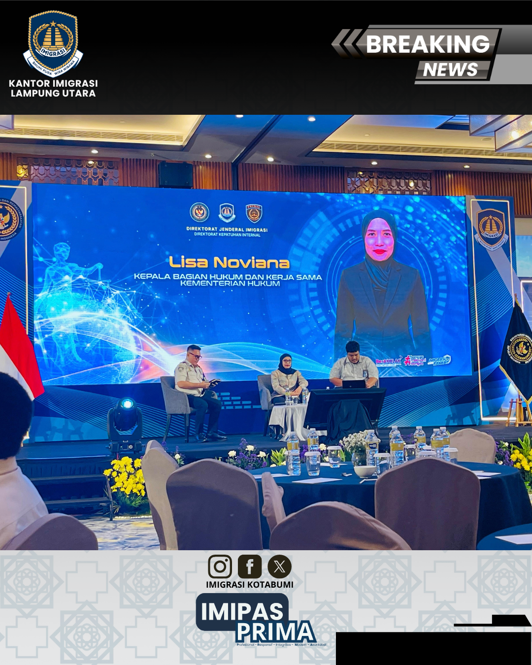 Imigrasi Lampung Utara Ikuti Kegiatan Internalisasi Fasilitasi Advokasi